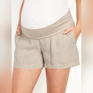 Old Navy Maternity Rollover Waist Linen-Blend Shorts Size XL (NWT)